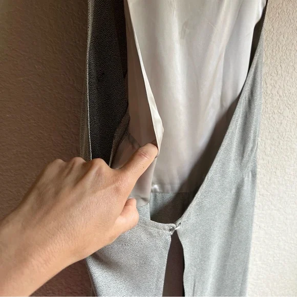 Vintage Ann Taylor for KENAR Structural Sleeveless Black Dot Maxi Dress, S - Picture 7 of 10